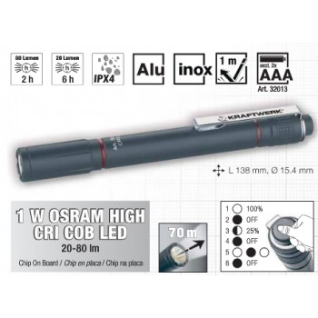LED luč ALU žepna svetilka High-CRI-CC
