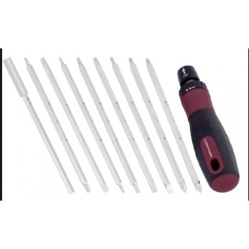 Izvijači set 10 - delni set izvijač nastavek z ragljo L + R vsemi nastavki +,-, tx, ... in podaljški