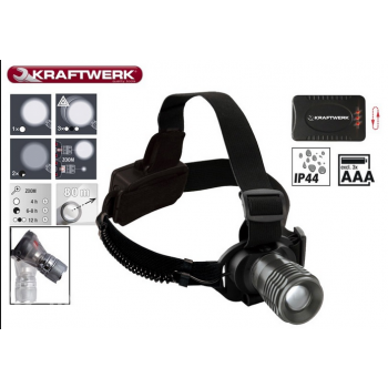 LED naglavna svetilka 1 LED 3W ALU vodoodporna