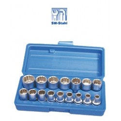Set 16 delni gedor 1/2" kratke 12 robe 8 - 24 mm