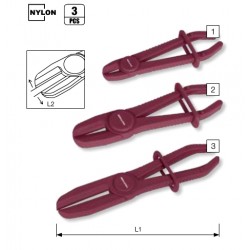 PVC cevne spone za ustavitev pretoka na gumjastih ceveh set 3 delni